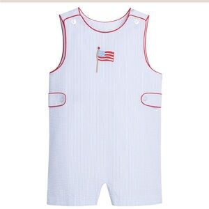 Little English Embroidered Button Tab JonJon Flag